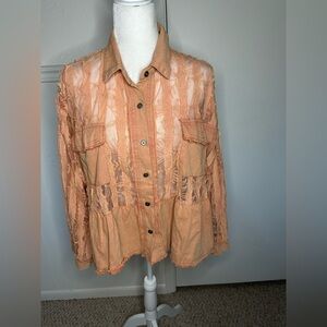 Pol peach Lace blazer size S